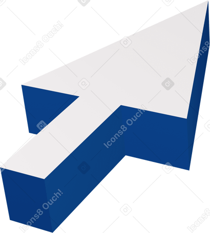 3D Cursor with blue shadow Illustration in PNG, SVG