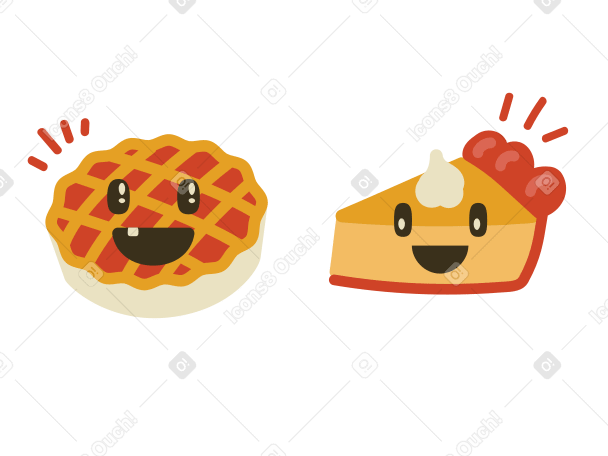 Kuchen und käsekuchen mit gesichtern PNG, SVG
