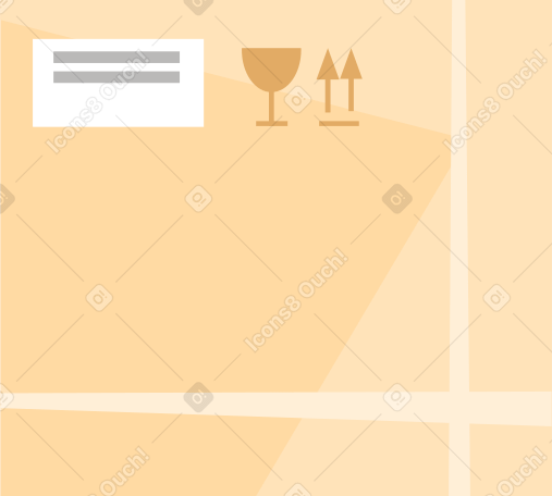 small box with barcode Illustration in PNG, SVG