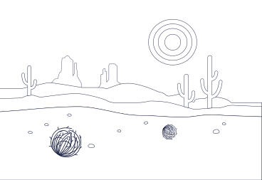 タンブルウィードとサボテンのある砂漠の風景 PNG、SVG