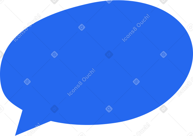 speech bubble 2 blue Illustration in PNG, SVG