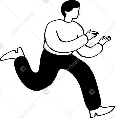 man running and holding something in hands PNG, SVG
