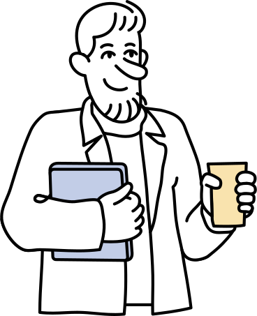 Mann mit laptop und einer tasse kaffee PNG, SVG