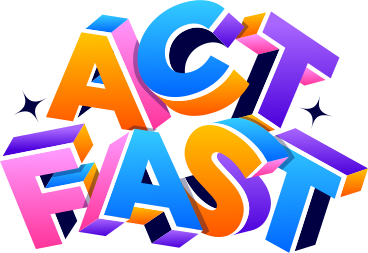 Schriftzug „act fast text“. PNG, SVG