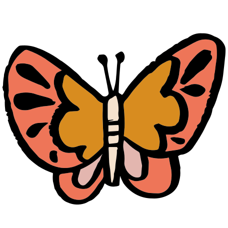 Illustration Papillon orange aux formats PNG, SVG