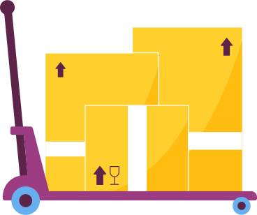 Cart with boxes PNG, SVG