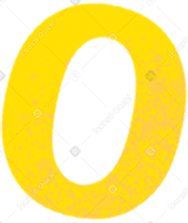 Strukturierte gelbe zahl null PNG, SVG