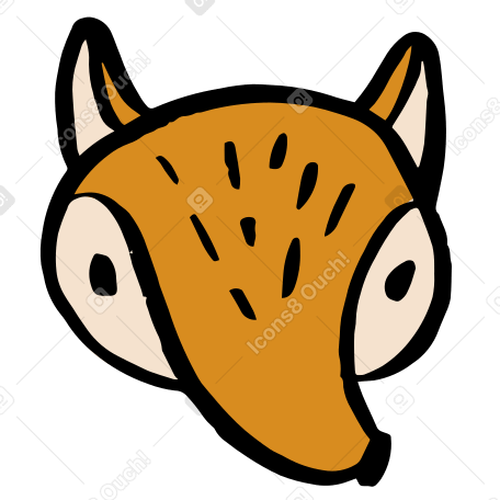 fox head Illustration in PNG, SVG