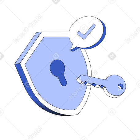 Secure lock and key animated illustration in GIF, Lottie (JSON), AE