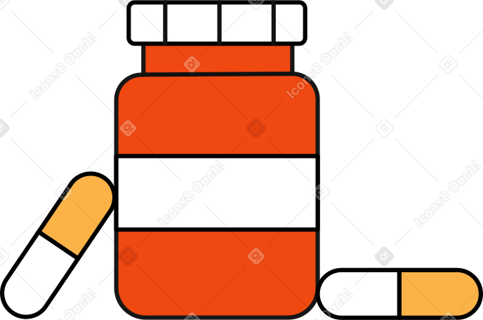 medical bottle of pills Illustration in PNG, SVG