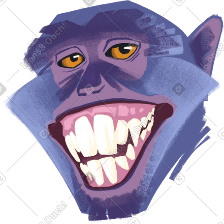 smiling monkey PNG, SVG