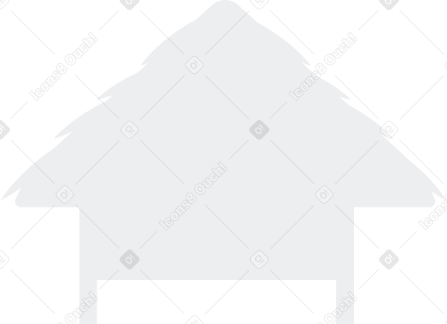 Силуэт дома с соломенной крышей в PNG, SVG