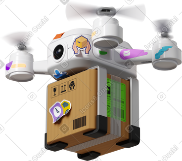 Drone with parcel PNG, SVG