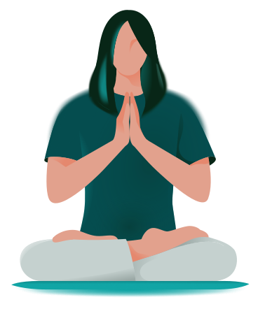 Mujer sentada en pose de meditación PNG, SVG
