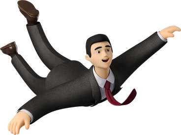 flying businessman in black suit PNG, SVG
