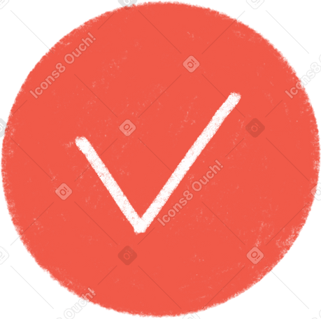 check mark in red circle Illustration in PNG, SVG