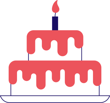 Большой торт со свечой в PNG, SVG