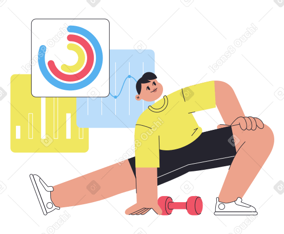 Man working out and stretching PNG, SVG