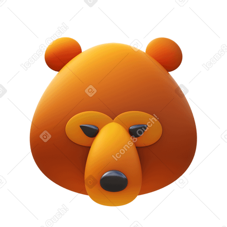 3D bear PNG, SVG