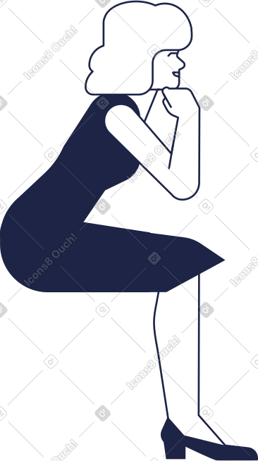 Woman sitting PNG, SVG