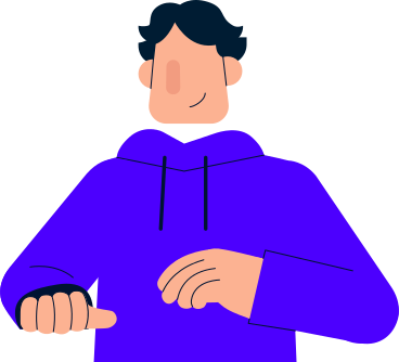 man in a blue hoodie is holding something PNG, SVG