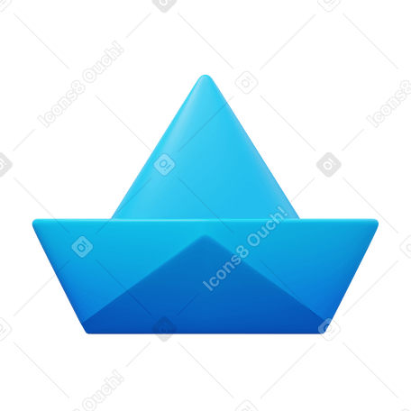 3D paper ship PNG, SVG