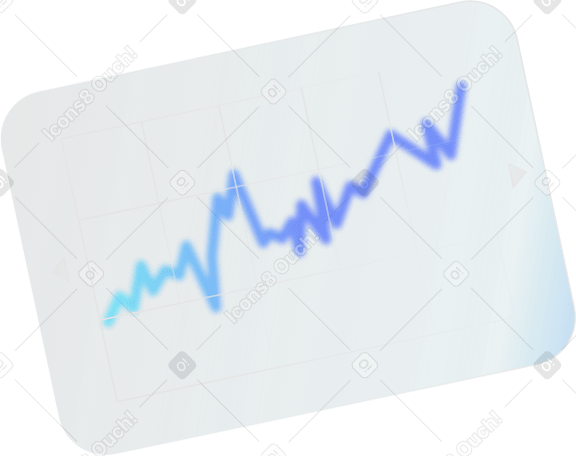 tablet screen with growth chart PNG, SVG