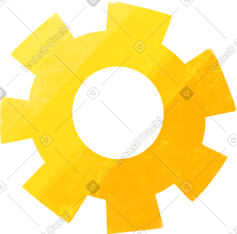 yellow gear PNG, SVG