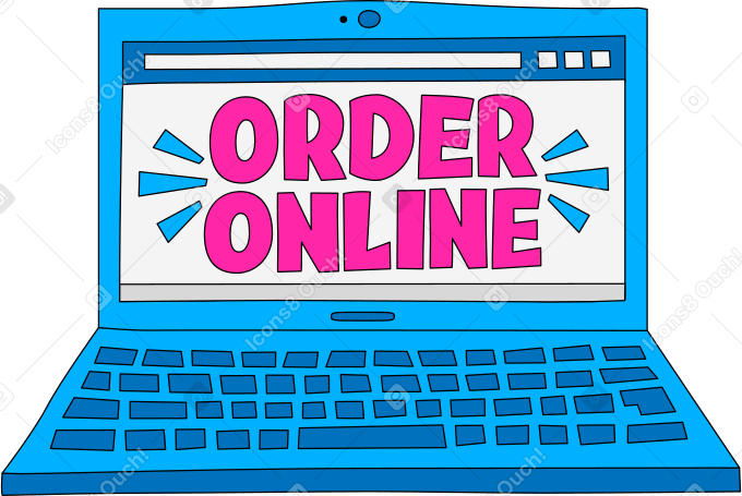 lettering order online laptop text PNG, SVG