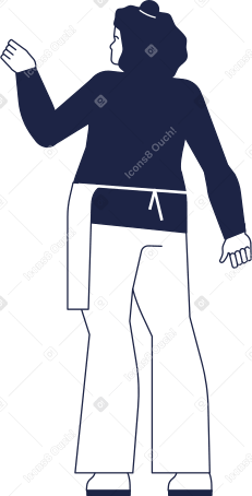 woman in apron viw from back Illustration in PNG, SVG