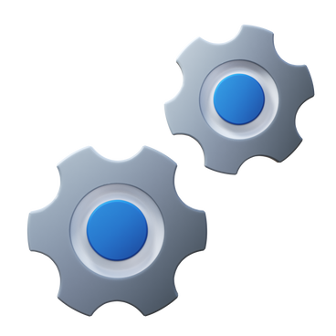 two grey gears PNG, SVG