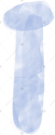 Синяя акварель т-образная форма в PNG, SVG