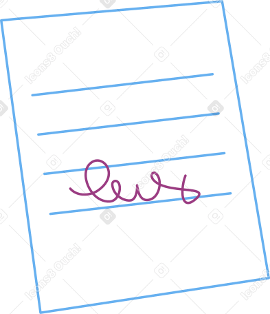 Подписанный бумажный документ в PNG, SVG