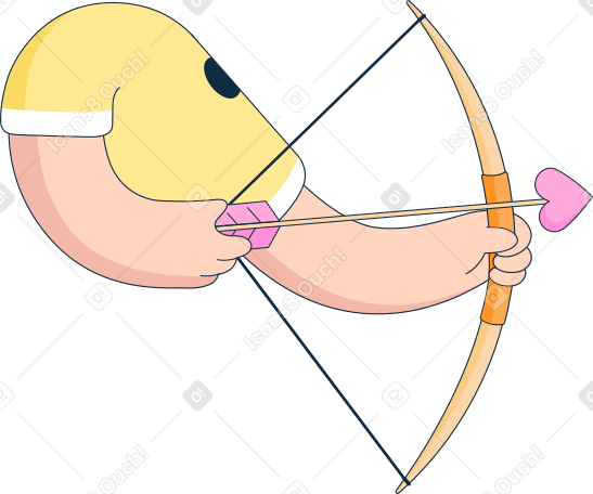 cupid's archery body Illustration in PNG, SVG