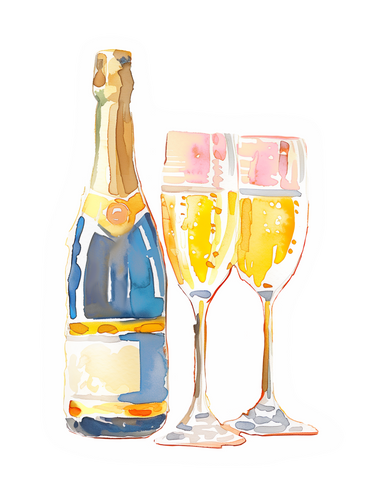 Champagne con bicchieri di vino PNG, SVG