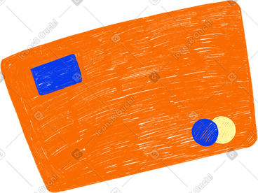 Orange plastic bank card PNG, SVG