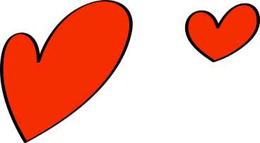 Два красных сердца в PNG, SVG