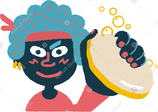 woman with soap Illustration in PNG, SVG