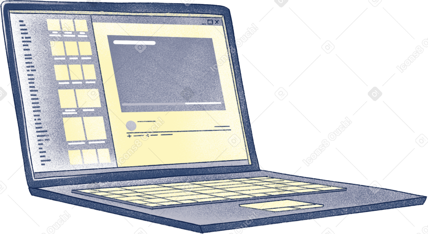 laptop with open browser Illustration in PNG, SVG