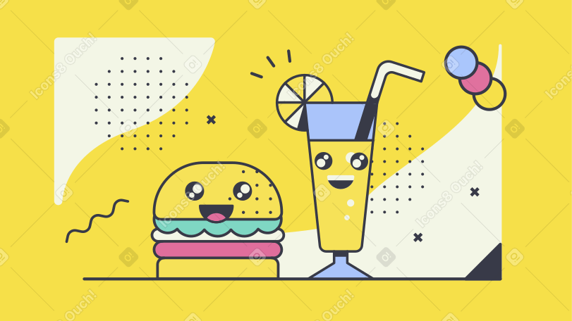 Happy meal  Illustration in PNG, SVG