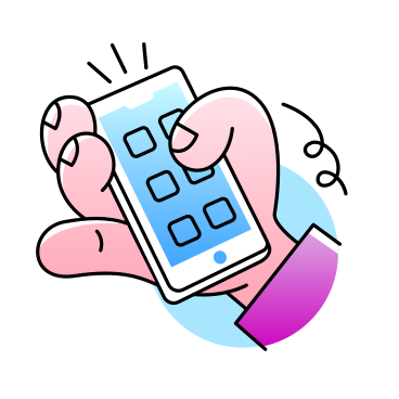 Hand with smartphone PNG, SVG