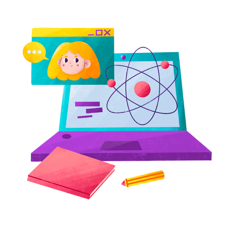 Online science learning Illustration in PNG, SVG