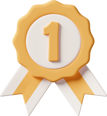 First place badge with two ribbons PNG, SVG
