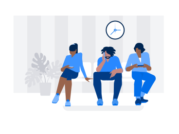 People sitting and waiting in line PNG, SVG