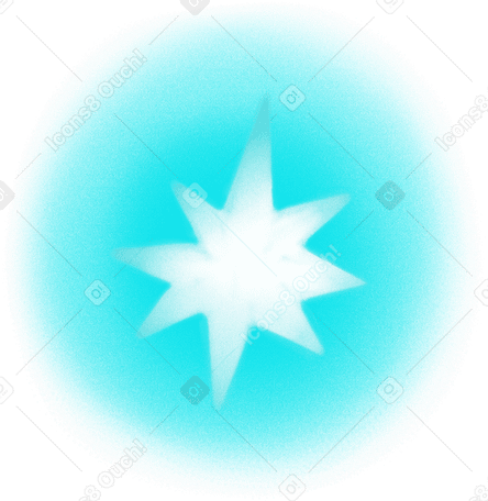 big blue shining star PNG, SVG