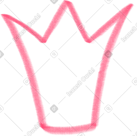 pink linear crown PNG, SVG