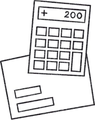 Calculator and worksheet with notes в PNG, SVG