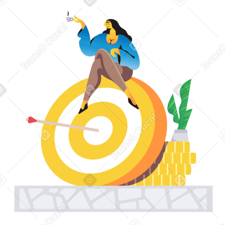 Finance goal Illustration in PNG, SVG