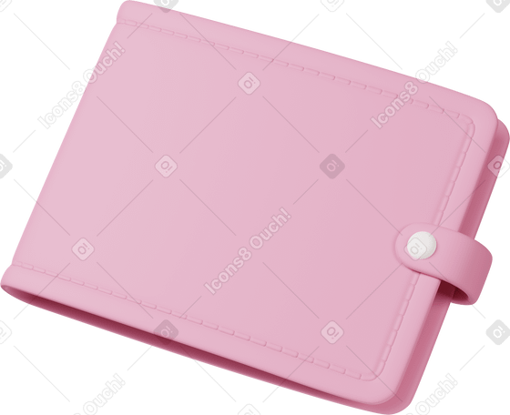 3D pink wallet PNG, SVG