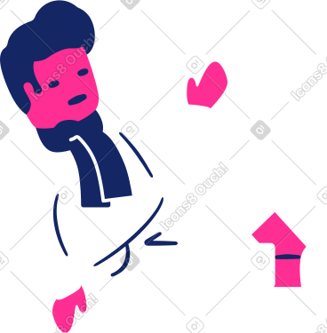 Sick man lies in pajamas PNG, SVG